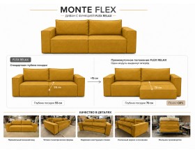 Диван Monte Flex Велюр Жёлтый