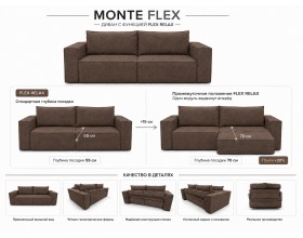 Диван Monte Flex Велюр Коричневый