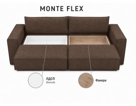 Диван Monte Flex Велюр Коричневый