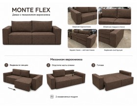 Диван Monte Flex Велюр Коричневый