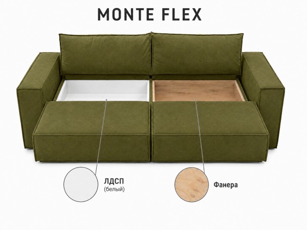 Диван Monte Flex Велюр Оливковый