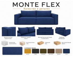 Диван Monte Flex Велюр Синий