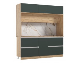 Кухня Карина 3,25м Компоновка №3 Изумрудный, Дуб Крафт