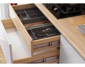 Кухня Карина 3,2м Компоновка №3 Белый глянец, Сонома