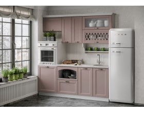 Кухня Милано 2,0м Компоновка №3 Шарли Pink, Белый, Антарес