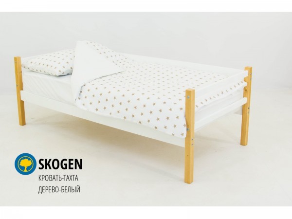 Уценка. Детская кровать-тахта из массива Skogen без ящика, дерево/серая