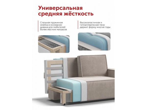 Лофт двухместный диван Велюр Монолит латте