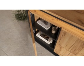 Наоми Тумба ТВ 1 дверь 2 ящика 1200 Дуб Крафт/Черный