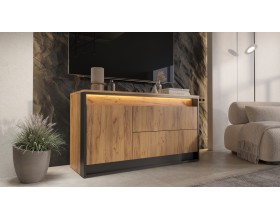 Наоми Тумба ТВ 1 дверь 2 ящика 1200 Дуб Крафт/Черный