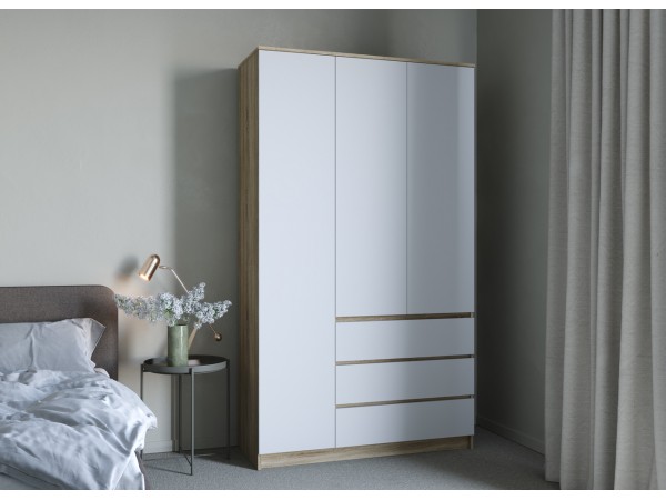 МС Мори Шкаф МШ 1200 Сонома/Белый