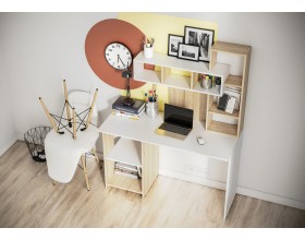 Стол компьютерный Олимп дуб сонома/ белый