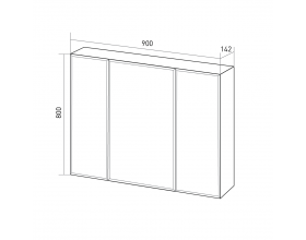 Зеркало Соната 90 3д. Белый глянец