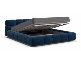 Босс Дрим Кровать+ПМ 160*200 Велюр Монолит синий