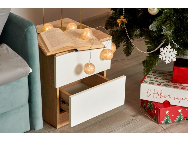 Тумба СИМПЛ NEW Сонома, Белый снег