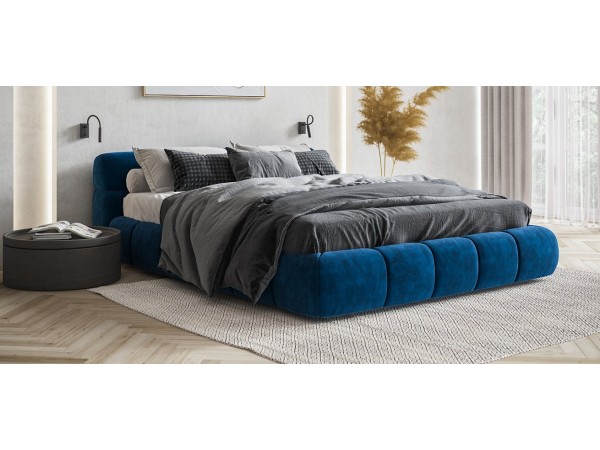 Кровать Босс Дрим Про+ПМ велюр Monolit синяя
