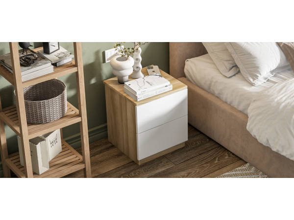 Тумба СИМПЛ NEW Сонома, Белый снег