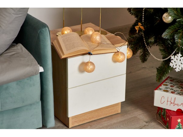 Тумба СИМПЛ NEW Сонома, Белый снег