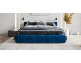 Босс Дрим Кровать+ПМ 160*200 Велюр Монолит синий