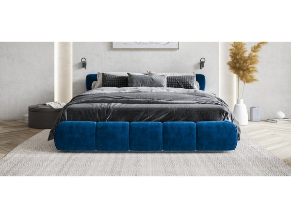 Кровать Босс Дрим Про+ПМ велюр Monolit синяя