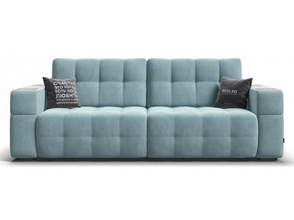 Диван BOSS.XO велюр MONOLIT Aqua NEW / WOOD Snow