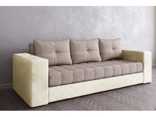 Диван Константин бежевая рогожка белая экокожа Диван Константин бежевая рогожка белая экокожа