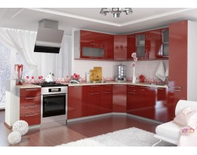 Кухня Вариант фасада Олива гранат металлик 1,25м*2,45м