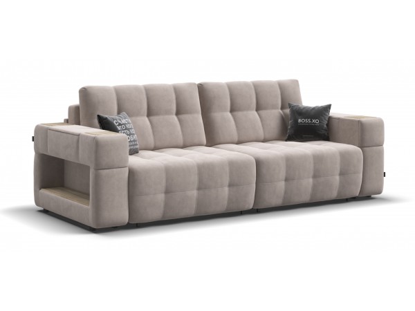 Диван BOSS.XO велюр Monolit латте / WOOD Snow
