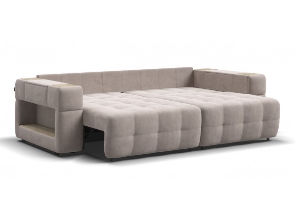 Диван BOSS.XO велюр Monolit латте / WOOD Snow