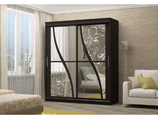 АЛЬЯНС шкаф-купе Волна 1,8 м венге