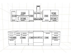 Кухня Вариант фасада Олива Сирень металлик 2,5м 