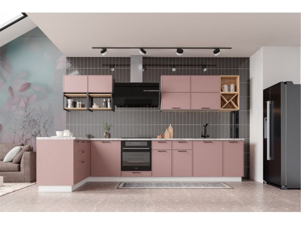 Модульная кухня Марта пудра скин 2,0*3,0 м Модульная кухня Марта пудра скин 2,0*3,0 м