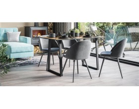 Стол ЛОФТ 125 Крафт табачный, Черный