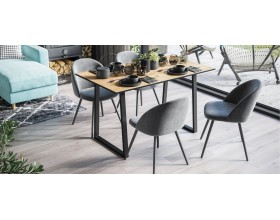 Стол ЛОФТ 125 Крафт табачный, Черный