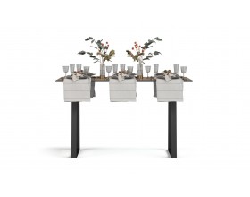 Стол ЛОФТ 125 Крафт табачный, Черный