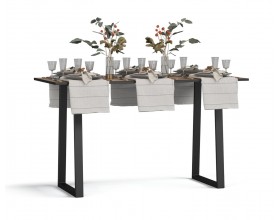 Стол ЛОФТ 125 Крафт табачный, Черный