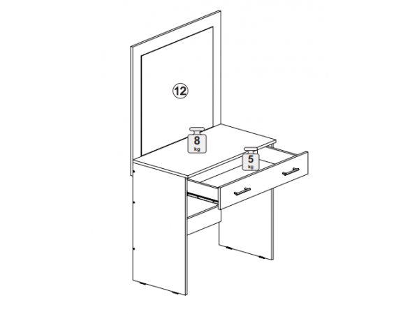 Стол туалетный Ронда СТ-01 белое дерево  Стол туалетный Ронда СТ-01 белое дерево
