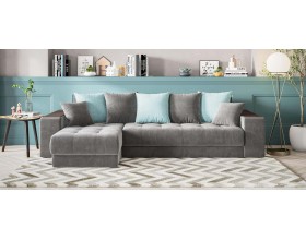 Дубай угловой диван Велюр Монолит серый, Монолит аква
