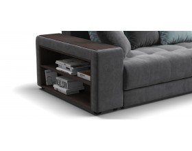 Дубай угловой диван Велюр Монолит серый, Монолит аква