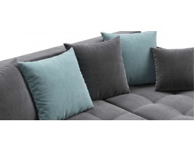 Дубай угловой диван Велюр Монолит серый, Монолит аква