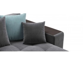 Дубай угловой диван Велюр Монолит серый, Монолит аква