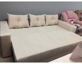 Диван Константин бежевая и черная экокожа