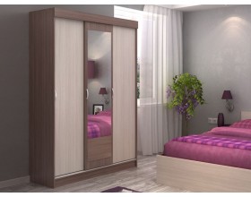 Шкаф-купе Бассо 1,3м ясень шимо темный/ясень шимо светлый