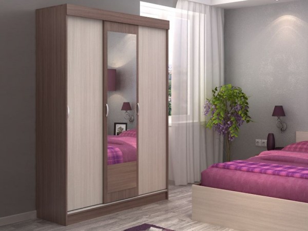 Шкаф-купе Бассо 1,3м ясень шимо темный/ясень шимо светлый