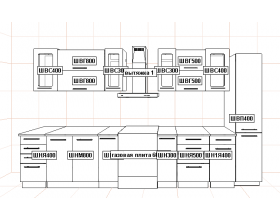 Кухня Вариант фасада София Белый металлик 3,1м 