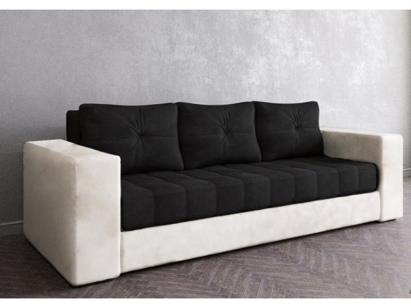 Диван Константин черный вельвет белая экокожа Диван Константин черный вельвет белая экокожа