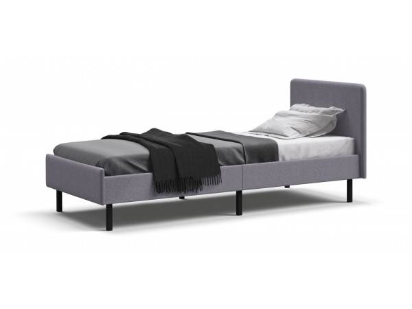 Кровать Уна мини рогожка Malmo платина, Чёрная