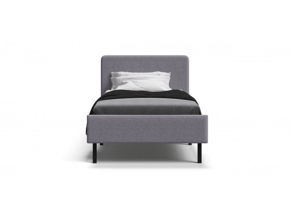 Кровать Уна мини рогожка Malmo платина, Чёрная