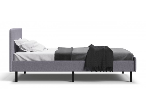 Кровать Уна мини рогожка Malmo платина, Чёрная