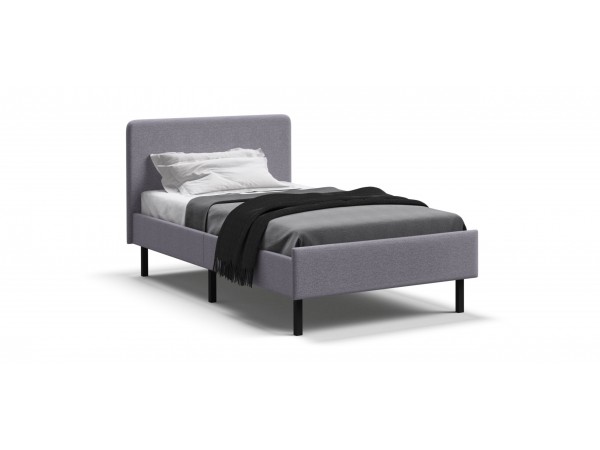 Кровать Уна мини рогожка Malmo платина, Чёрная