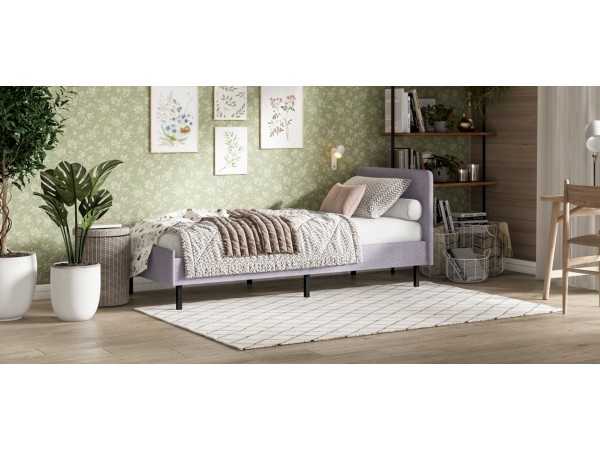 Кровать Уна мини рогожка Malmo платина, Чёрная